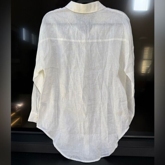Collection by Cezele White Linen Button Down Shirt - Picture 9 of 11